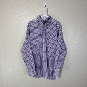 Johnnie O Pink Blue Check Long Sleeve Button Shirt Size 2XL